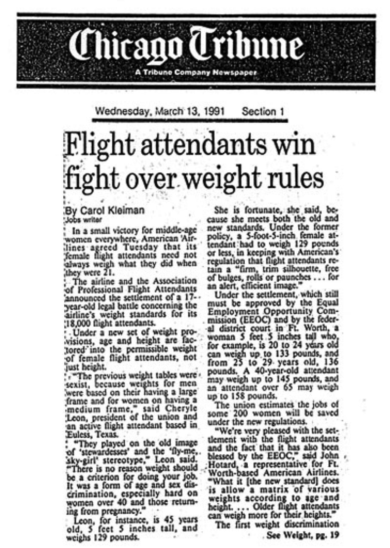 APFA vs. American Airlines: 1990-91